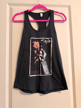 Black Graphic Racerback Tank Top band staind